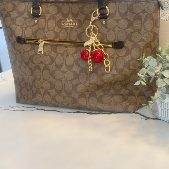 Coach Tan and Black Signature Tote - Picture 2 of 16